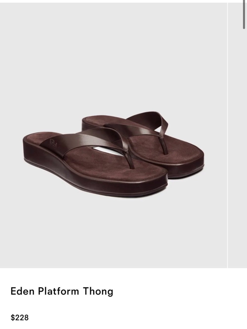 Reformation Eden Platform Thong in Deep Brown